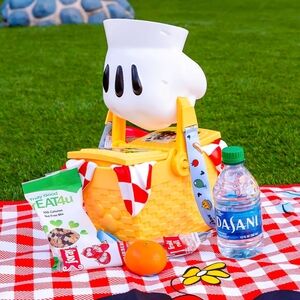 New Disney Parks Toontown Mickey Yellow Picnic Basket Popcorn Bucket